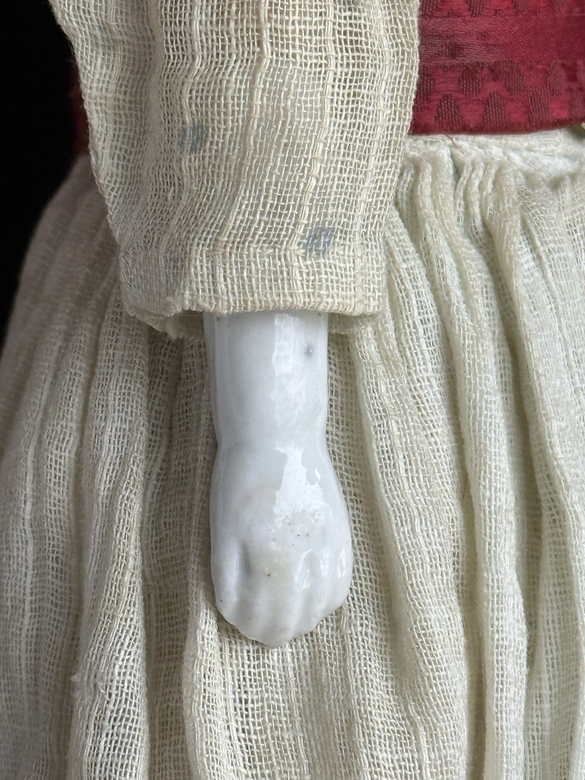 Antique German 14” Lowbrow China Shoulder Head Doll
