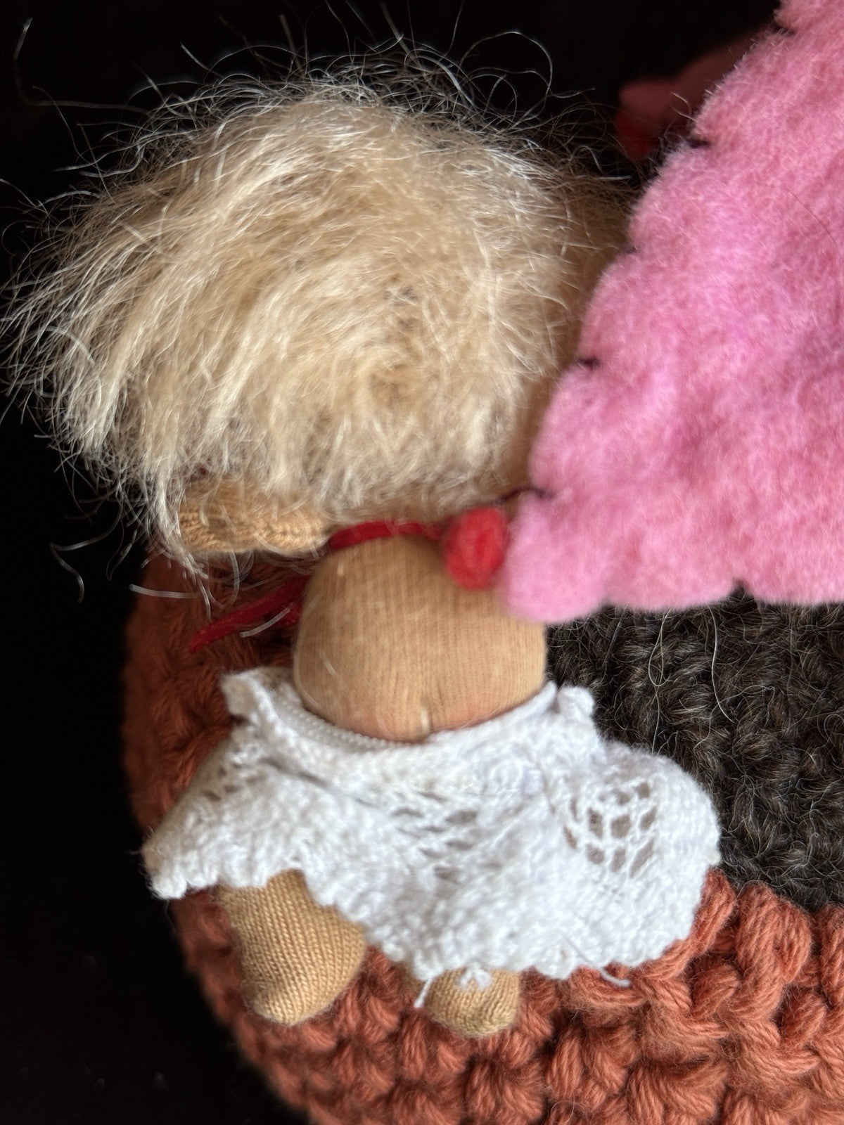 OOAK Miniature Waldorf Style Handmade Cloth Thumbelina Doll