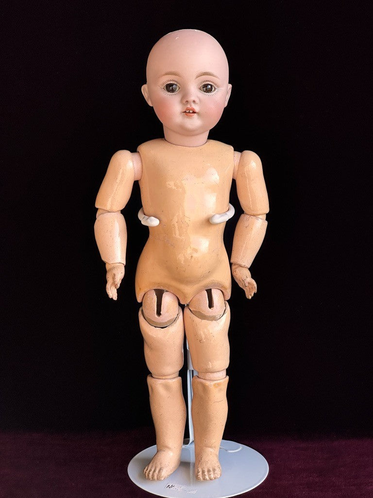Antique German 12” Kestner 143 Bisque Head Doll with Trunk and Extras