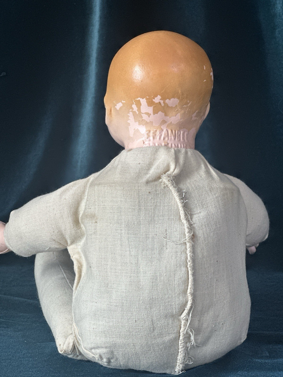 Rare Antique 1920’s Effanbee Composition 14” Doll Pat-O-Pat Tagged Outfit & Pin