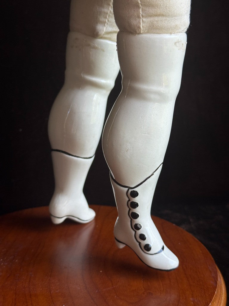 Large Vintage 28” Flat Top Brunette China Head Doll Made in Japan