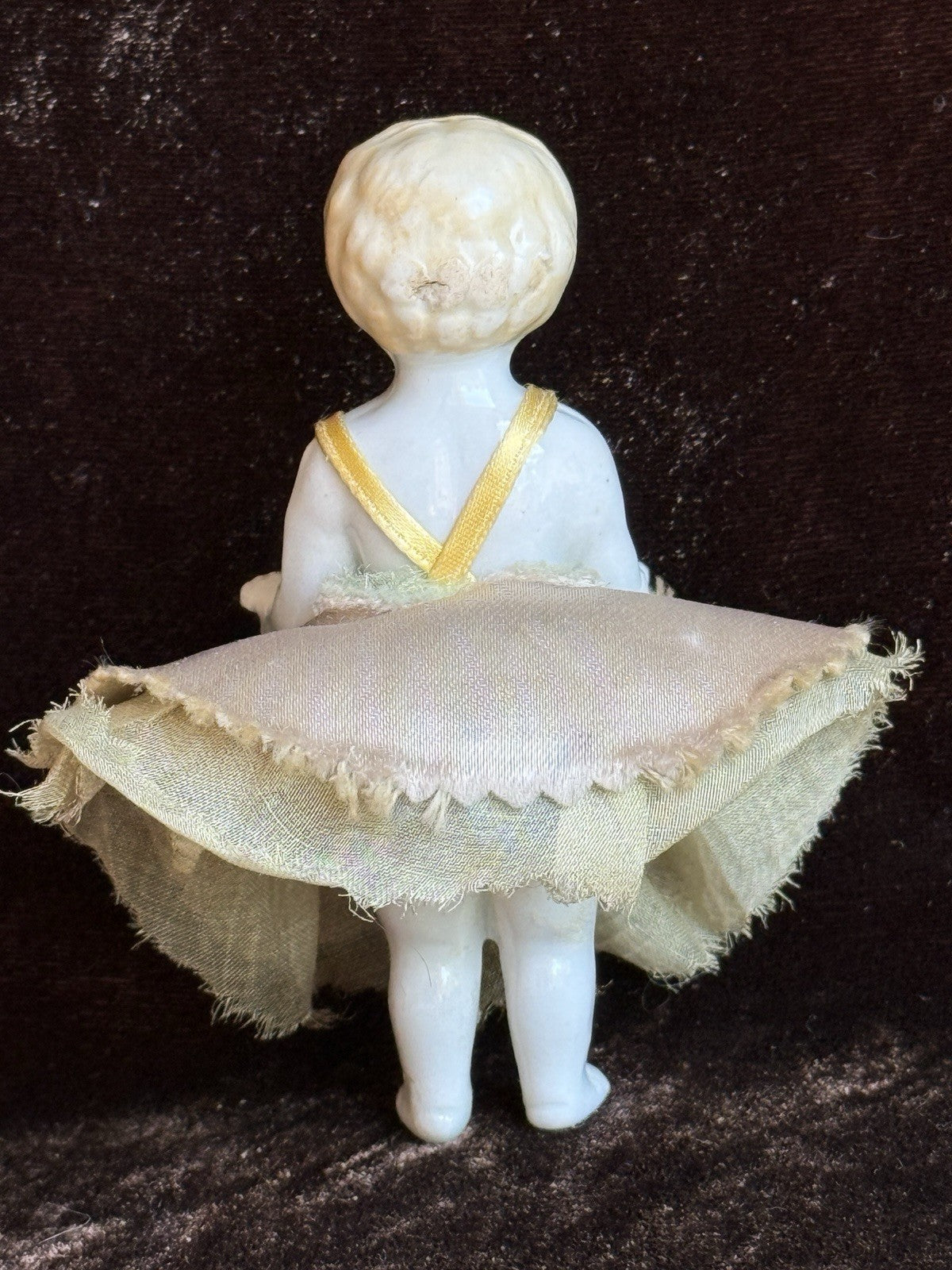 Antique German Miniature 4” Frozen Charlotte China Doll