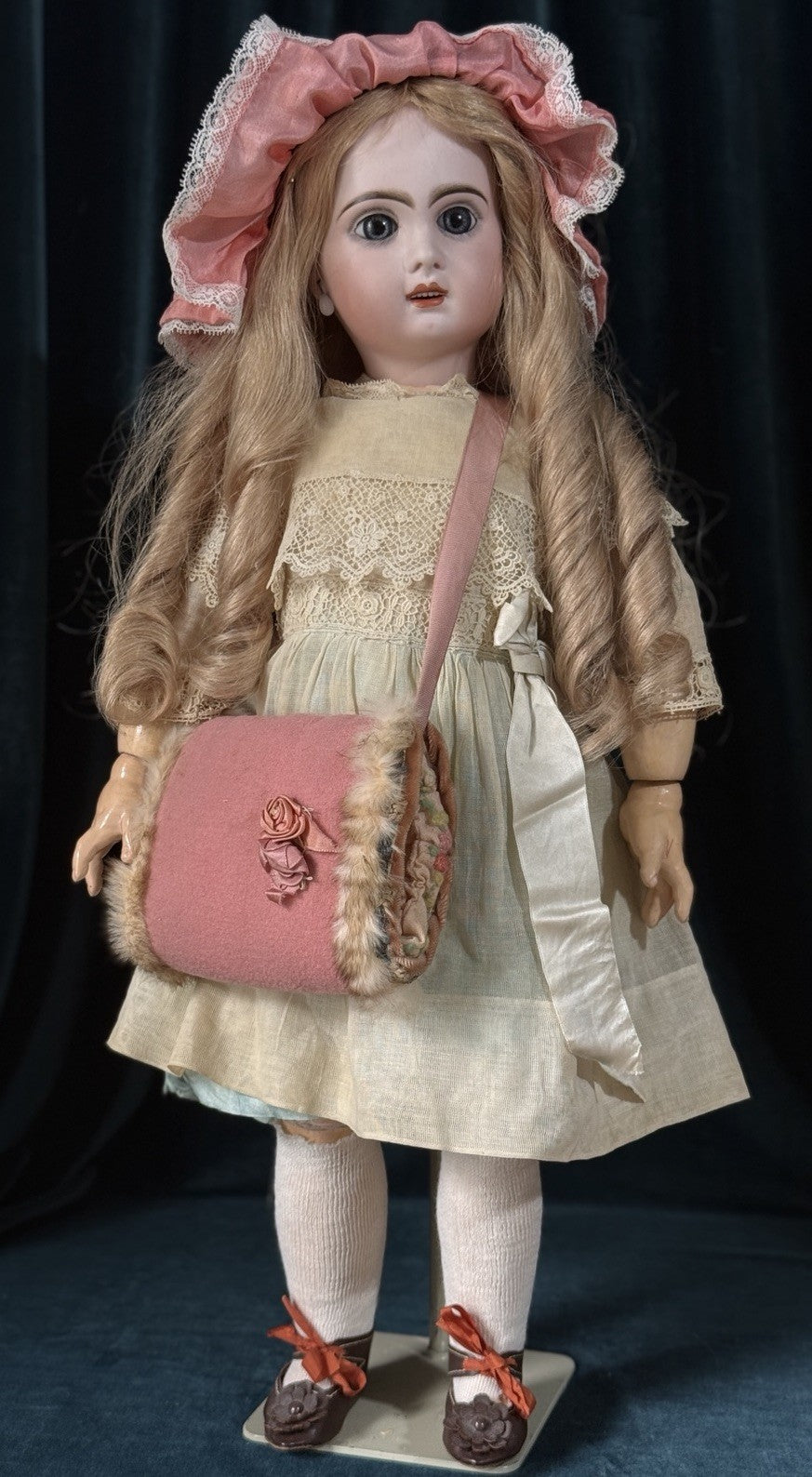 Antique French JUMEAU 23” Bisque Head Doll Size 9