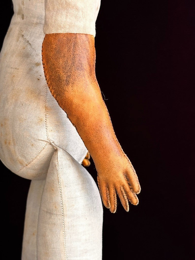 Antique American 26” Greiner Papier Mache Exposed Ears Doll