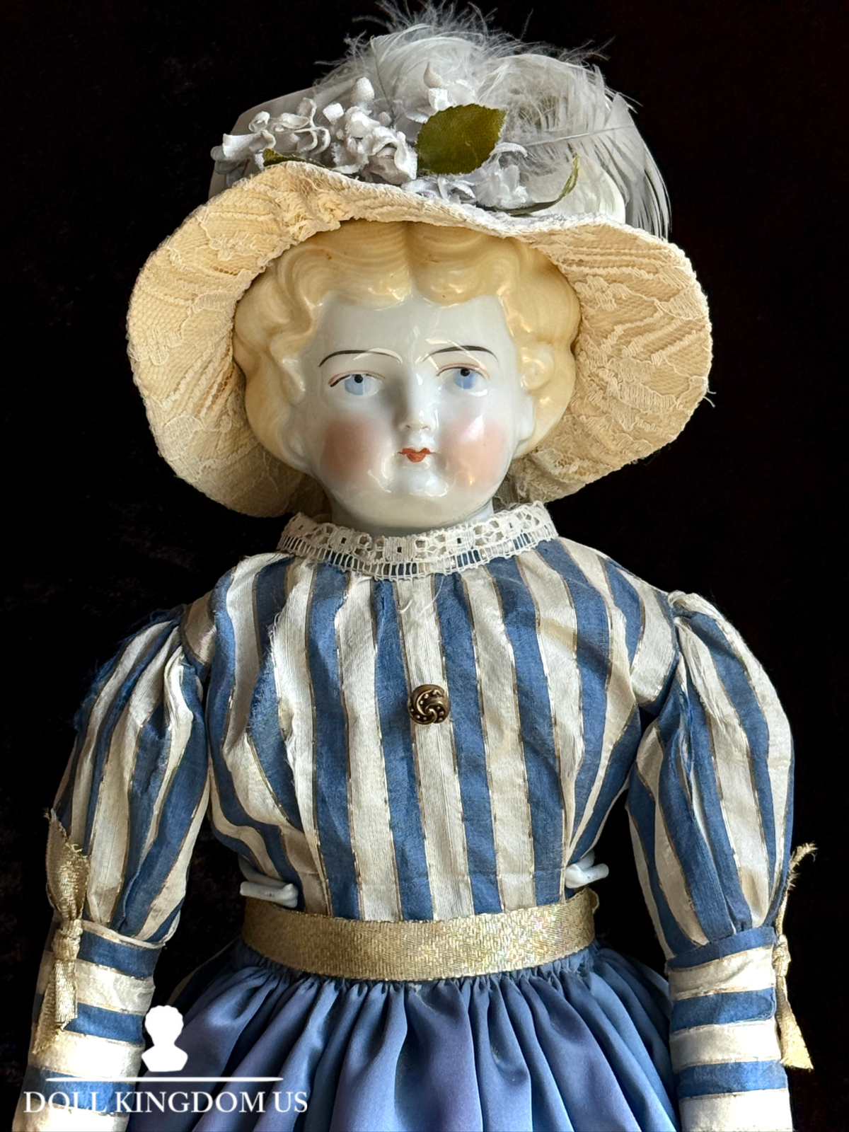 Antique German 19" Hertwig China Head Fashion Doll