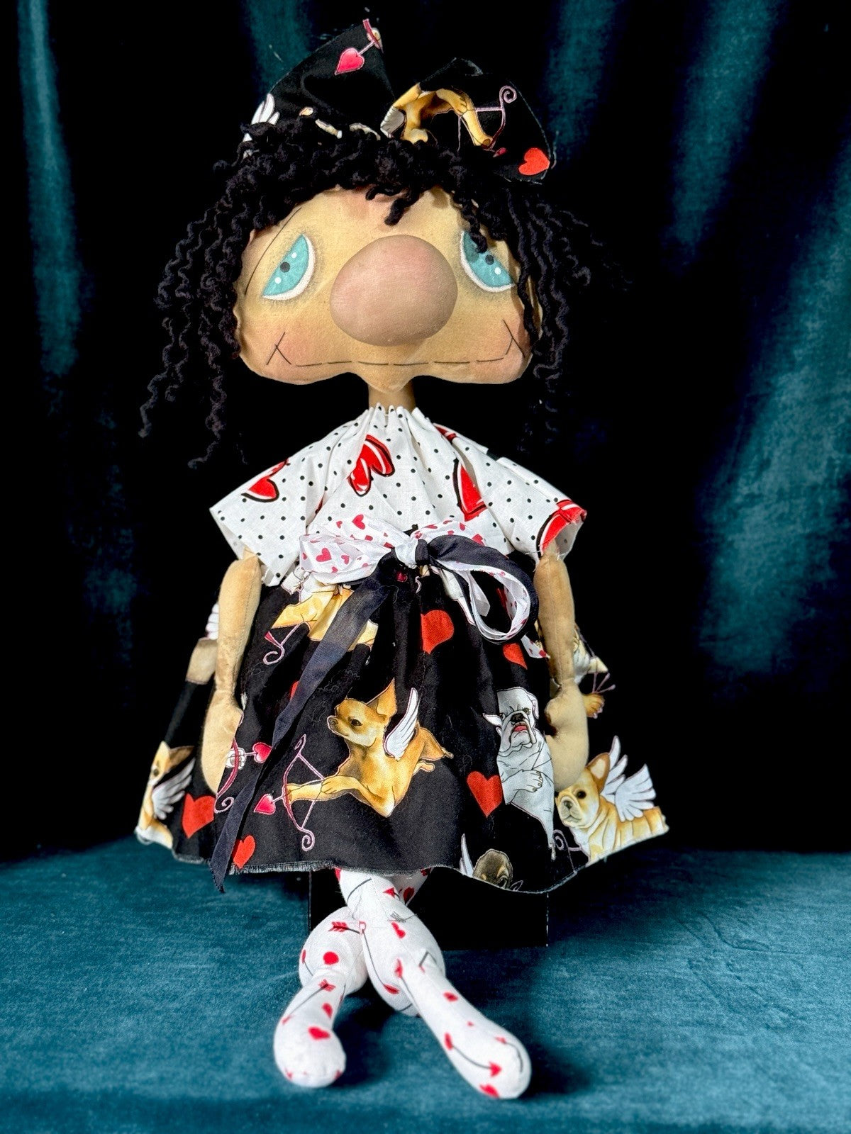 Lot Of 2 OOAK Artist Handmade Whimsical Cloth 22” Doll