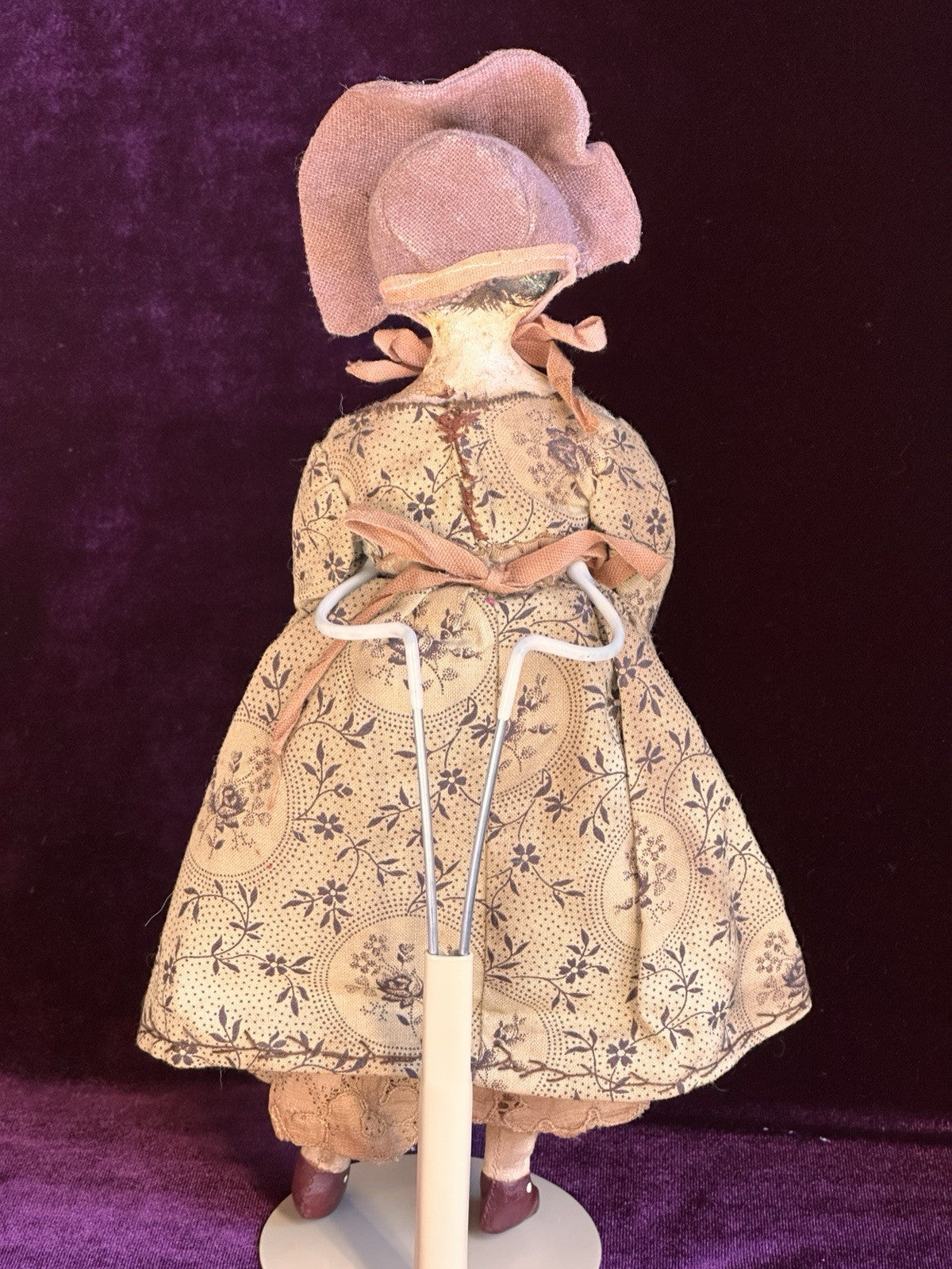 Vintage 9.5” Cloth Artist Reproduction of Antique Victorian Doll