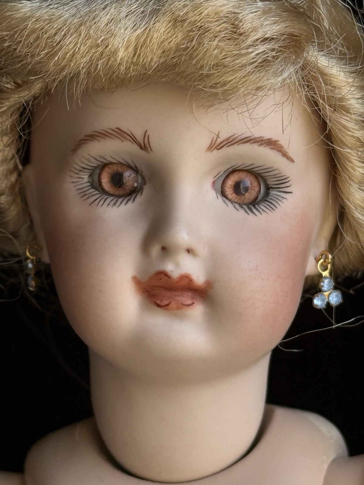 Porcelain Compo Reproduction of Antique French Doll with Surprise Skirt