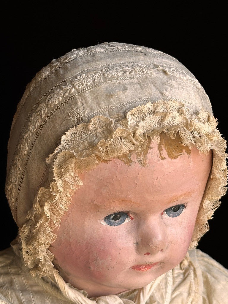 Large Antique American Martha Chase 25" Oil Painted Cloth Baby Doll