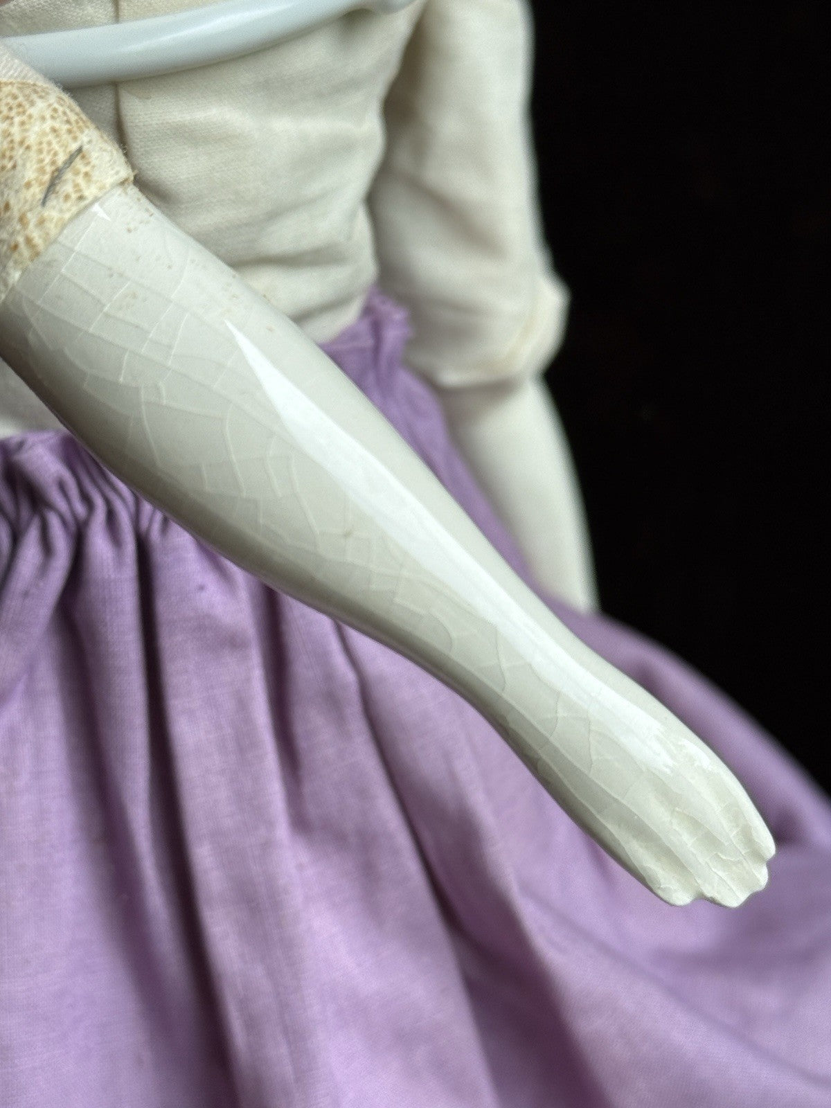 Antique German 15.5” Flat Top Highbrow China Shoulder Head Doll