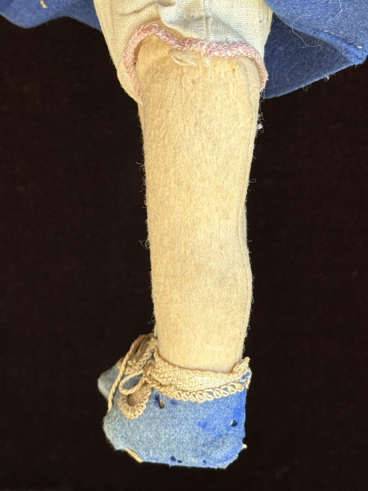 Vintage 9.75” Lenci Style Felt Cloth Character Girl Doll