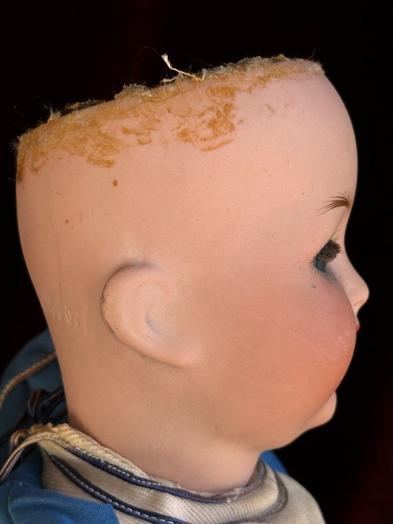 Antique German 15" Heubach Koppelsdorf 342 Bisque Head Character Baby Doll