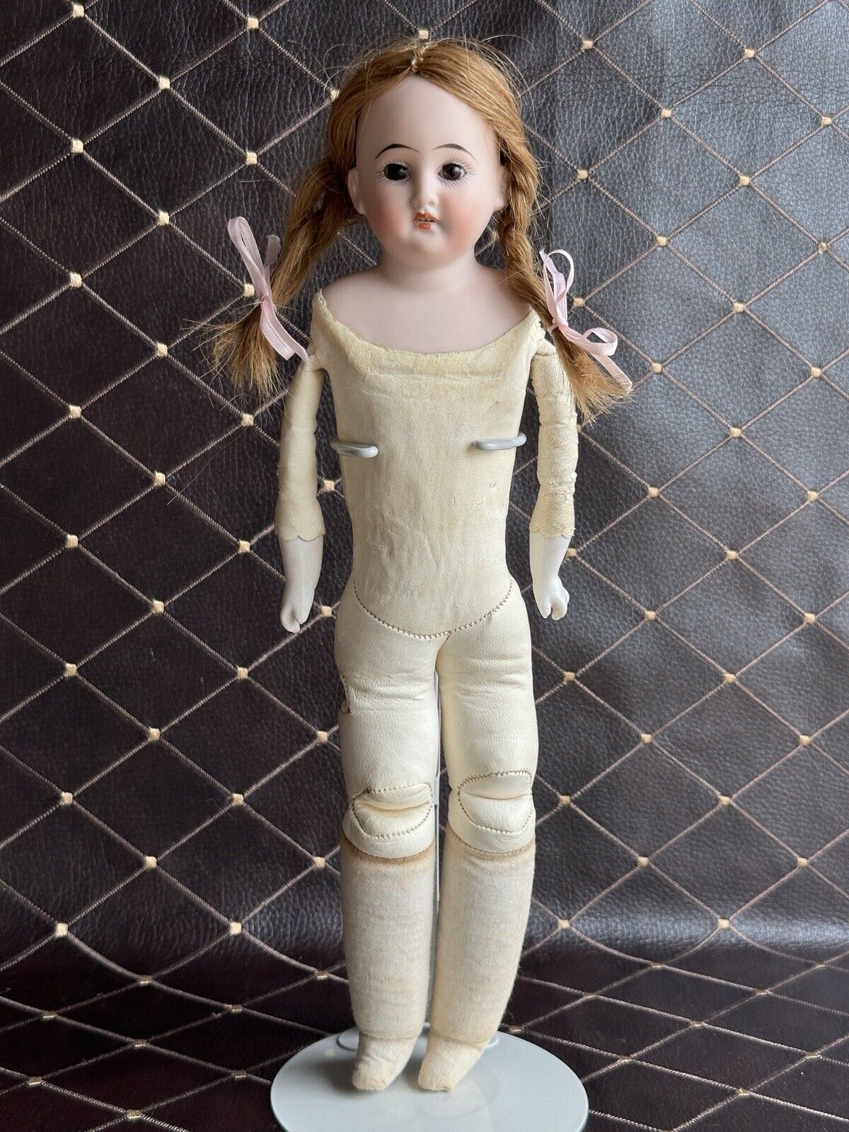 Antique German 14.5” Cuno & Otto Dressel COD 93 DEP Bisque Shoulder Head Doll