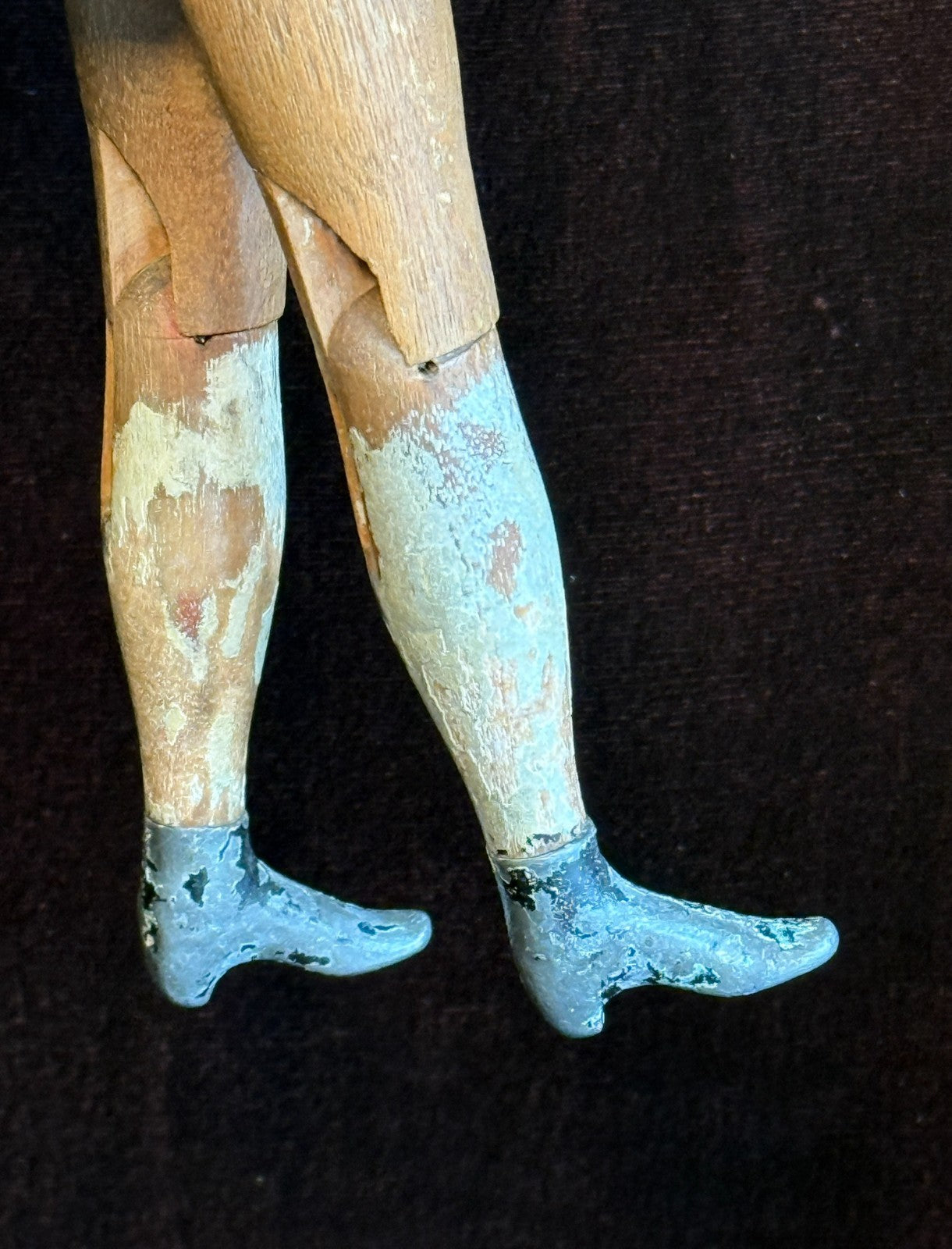 Antique American Mason & Taylor 11.5” Wood Metal Doll