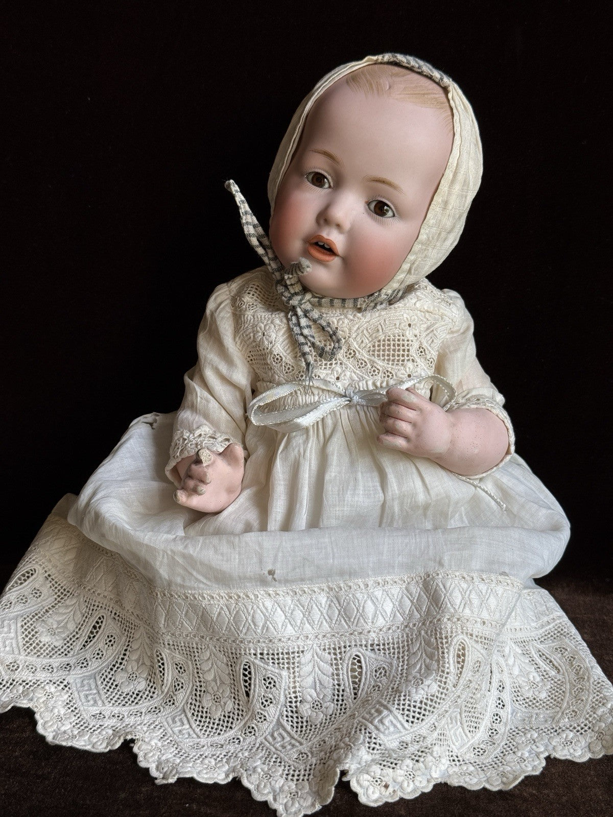 Antique German 12” Kestner JDK Hilda Bisque Head Baby Doll