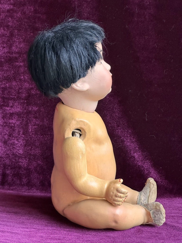 Antique German JDK Kestner 243 Asian Oriental Bisque Baby Doll Composition Body