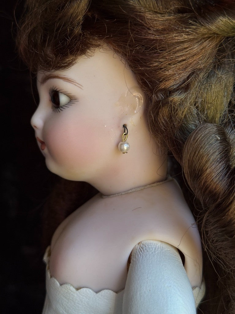 Vintage 15” Repro of Antique French Bru Jne Porcelain Leather Doll by Calli Lou