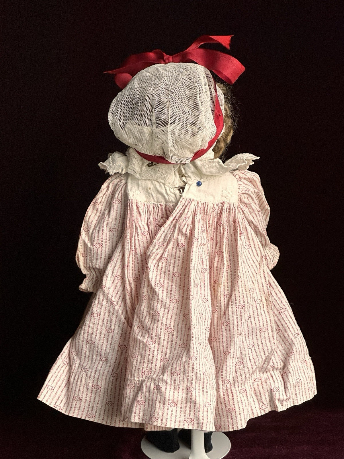 Vintage 11.5” Porcelain Reproduction of French Bru Jne Dark Complexion Doll