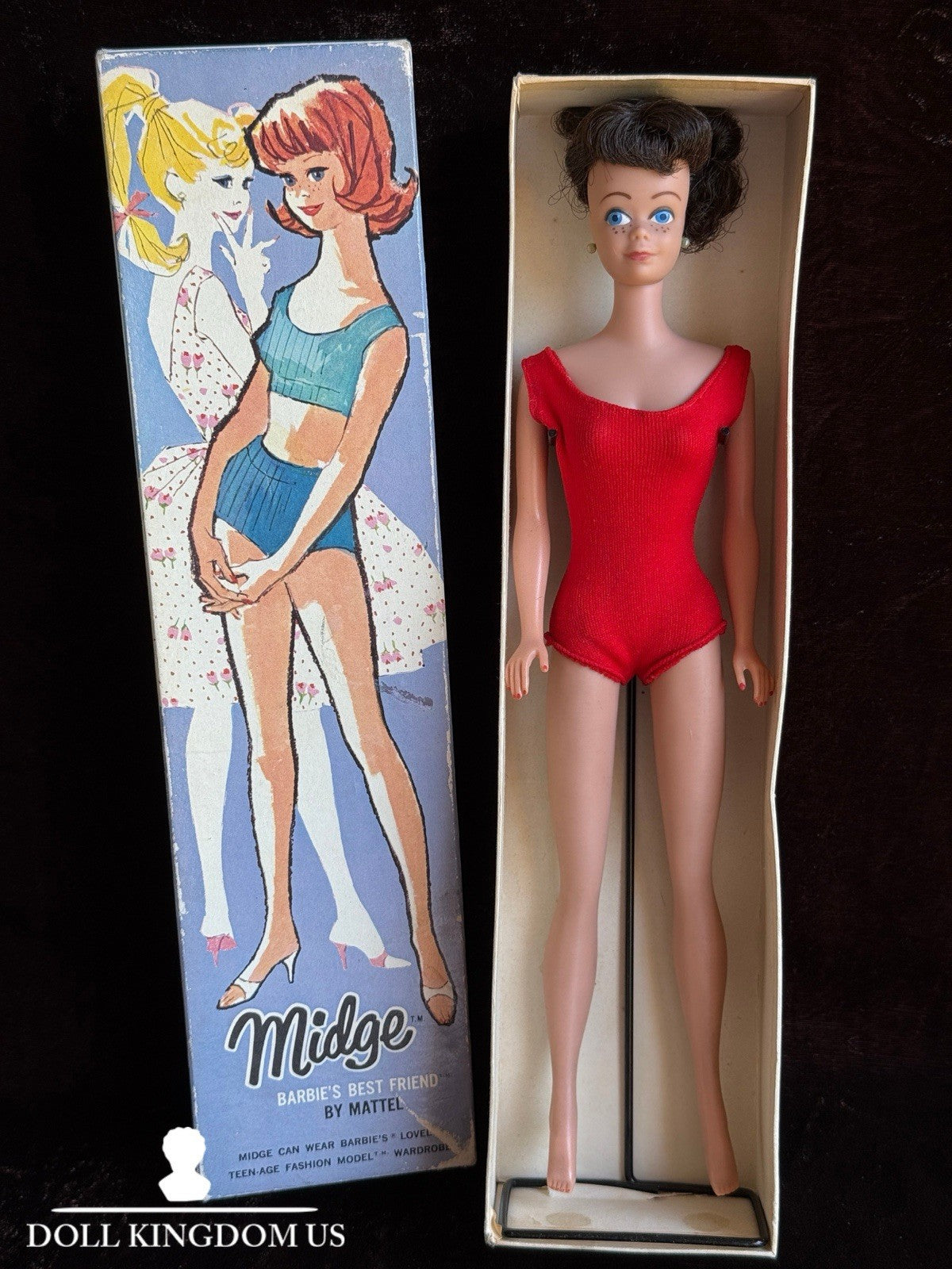 Early Mattel Vintage Midge 860 Brunette Barbie’s Best Friend Doll In Box