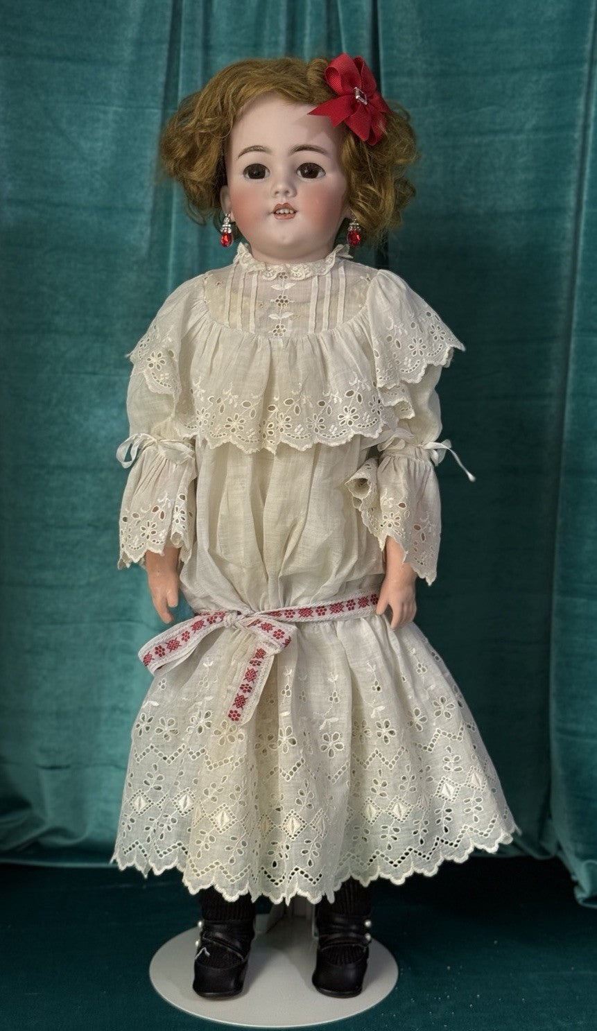 Antique German Simon Halbig  1250 Dainty Dorothy Kid Leather  Body 27” Doll
