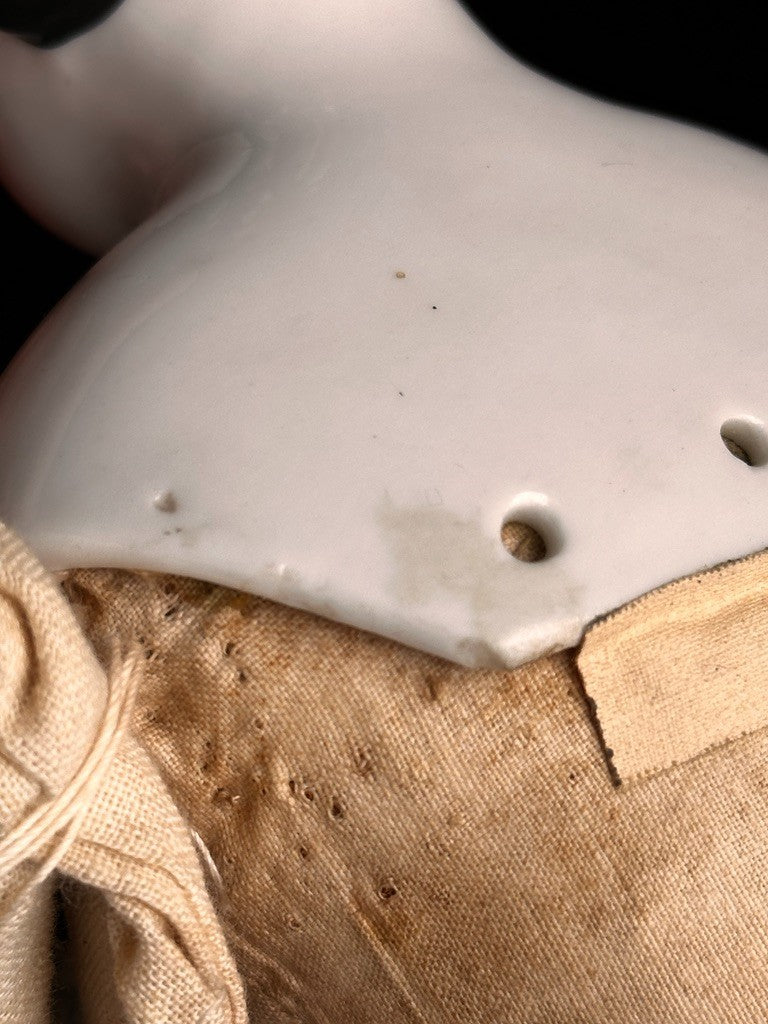 Antique German 18.5” Flat Top Highbrow China Shoulder Head Doll