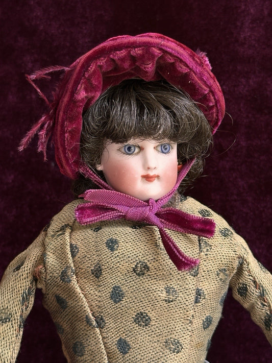 Antique French 10.5” Jumeau (?) Smiling Bru (?) Fashion Bisque Head Doll Damaged