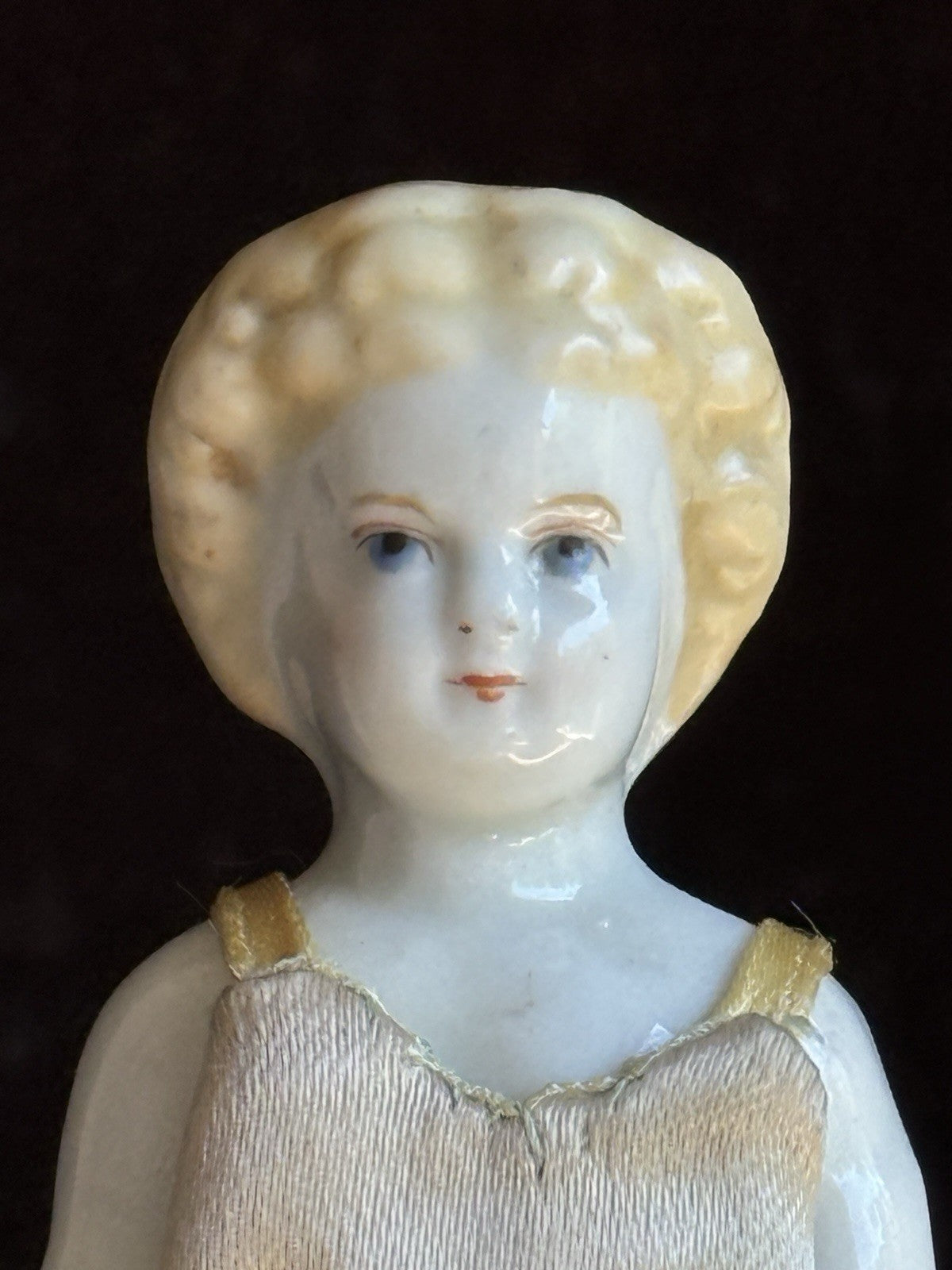 Antique German Miniature 4” Frozen Charlotte China Doll
