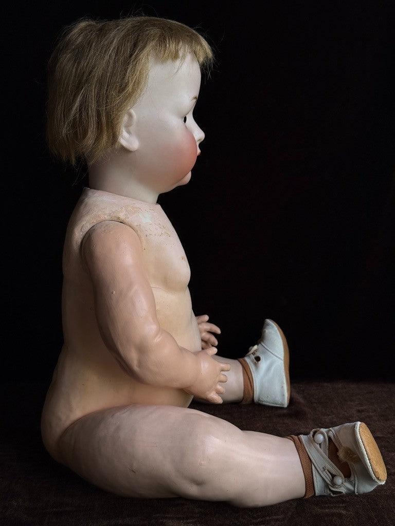 Lifesize Antique German 25” Bahr & Proschild 678 Bisque Head Baby Doll