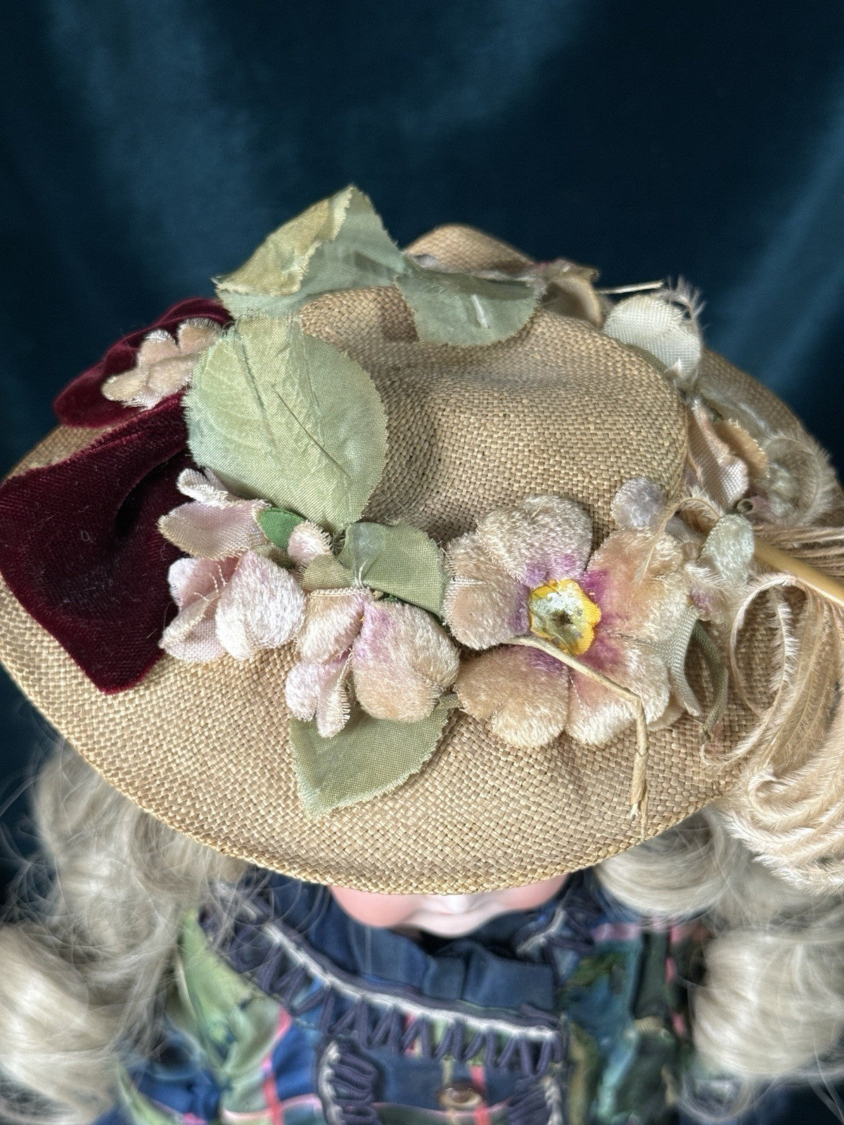 Unidentified Mold 21 7 Dep Antique German 20” Doll Bisque Head Leather Kid Body