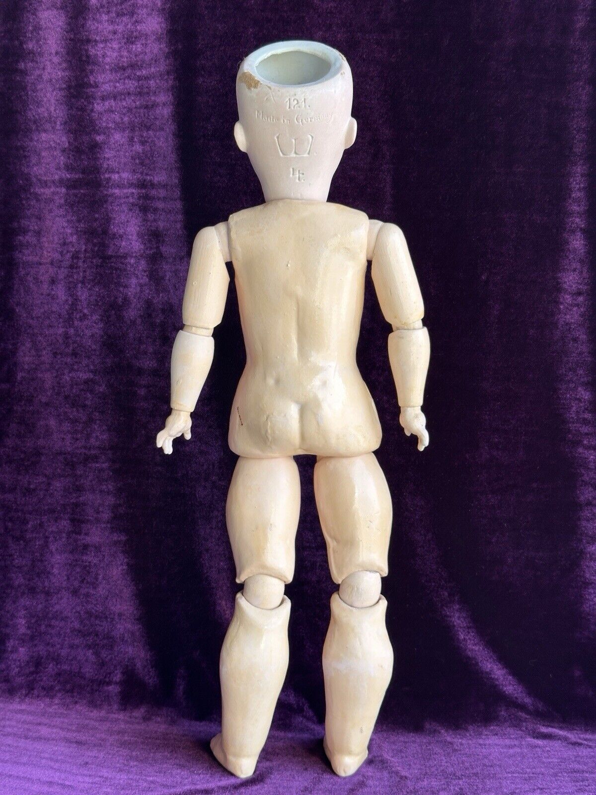 Rare Antique German 24” Theodore Wendt 121 Bisque Head Doll