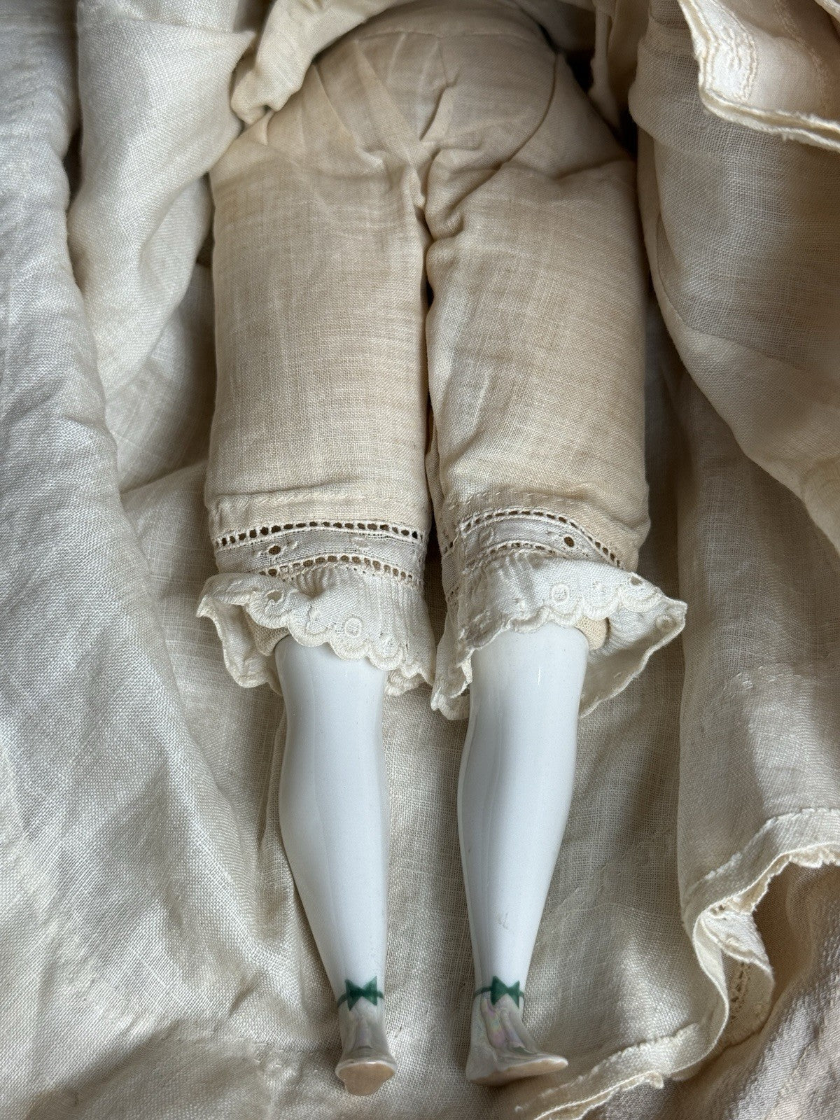 Antique German ABG (?) 11.5” Bisque Head Parian Fashion Doll