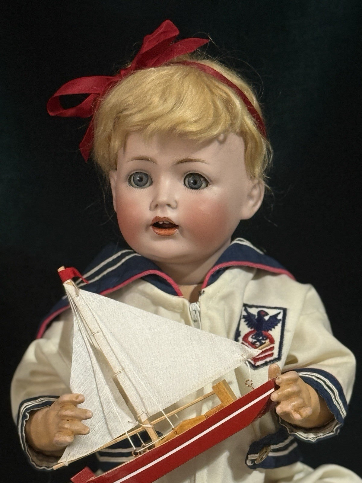 Antique German J.D. Kestner Mold 257 Bisque Head Character Baby 17” Doll