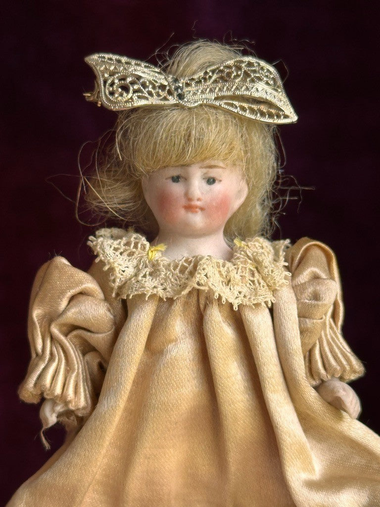 Antique German Miniature 2.75" All Bisque Dollhouse Doll