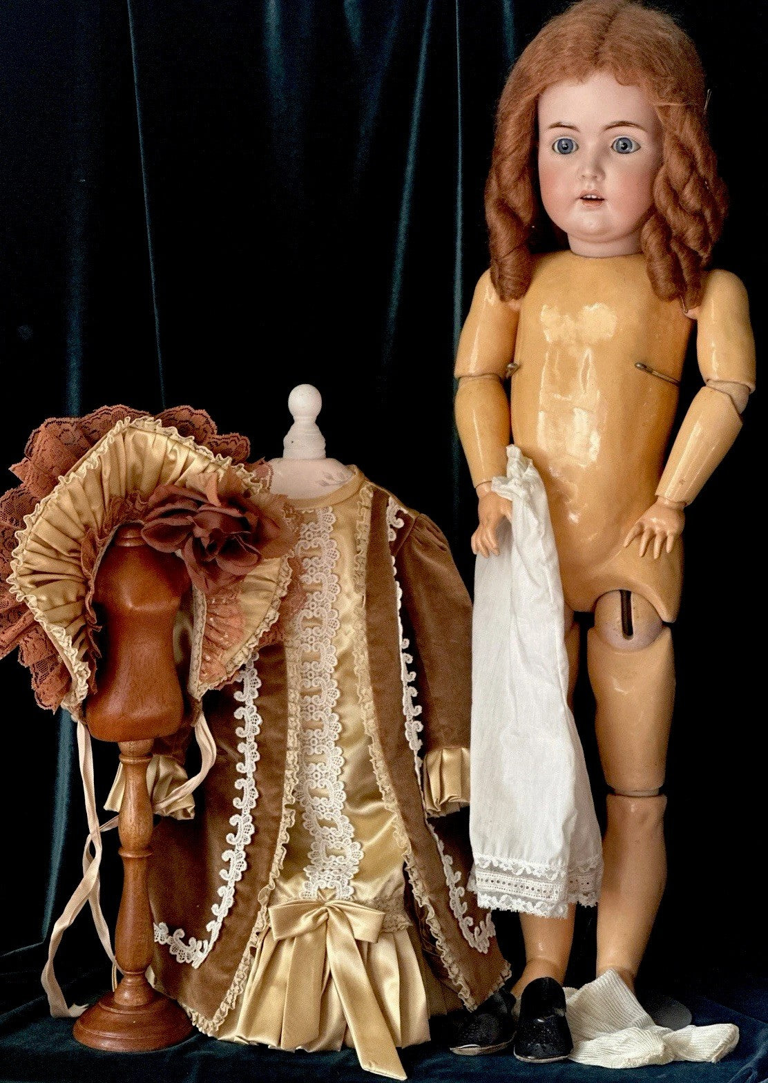 Antique JDK Kestner Mold 171 29” Doll Bisque Head Stamped Composition Body