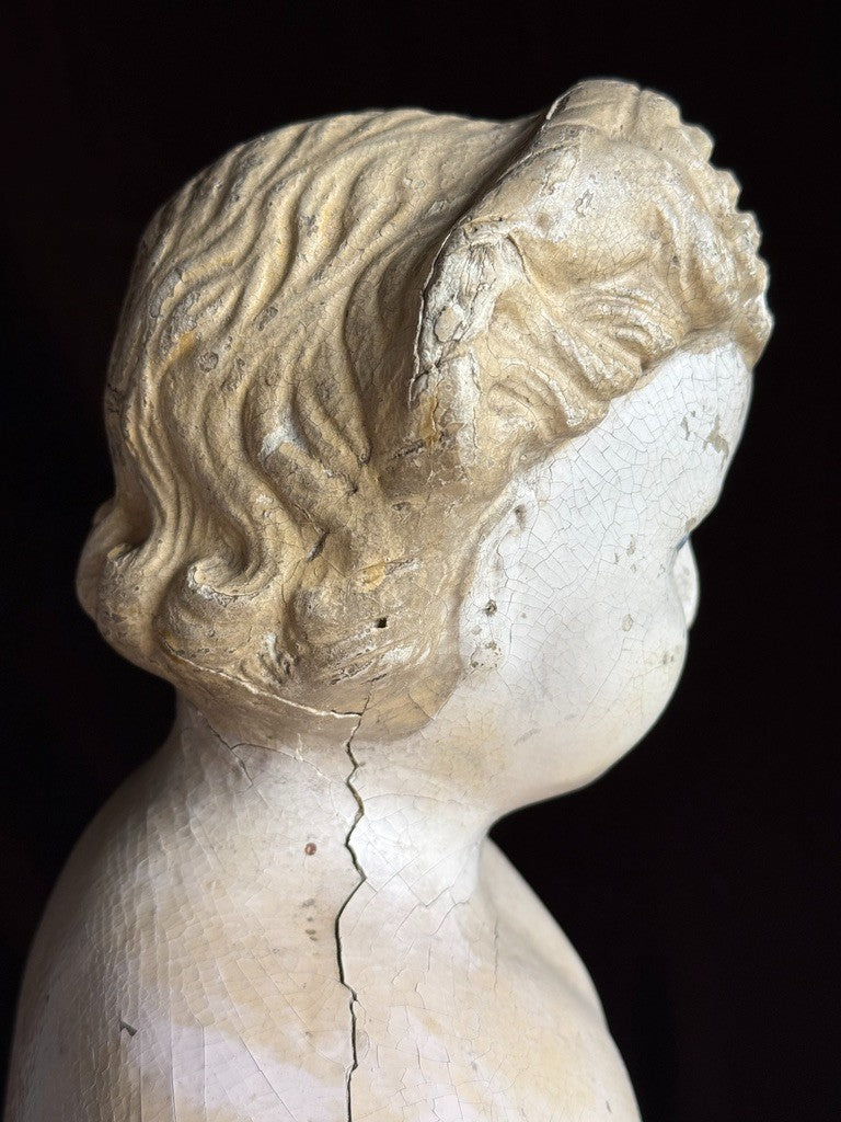 Rare Large Antique American 30” Greiner Papier Mache Head No. 11 Doll with Label