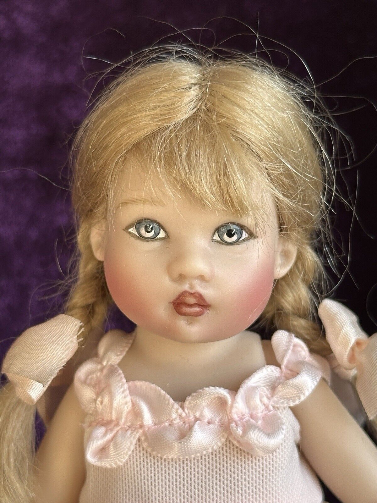 Collectible 7.5” Vinyl Pink Ribbon Riley Doll by Helen Kish LE 1000