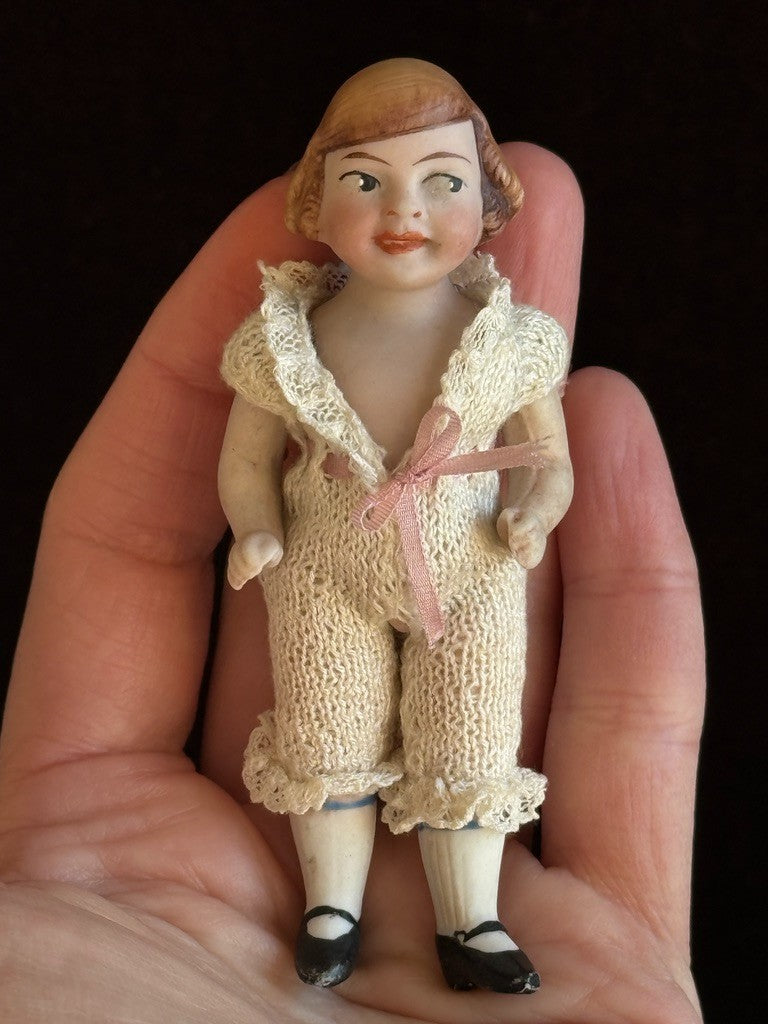 Mystery Antique German 3.625” All Bisque 36 Orsini Style Mignonette Doll
