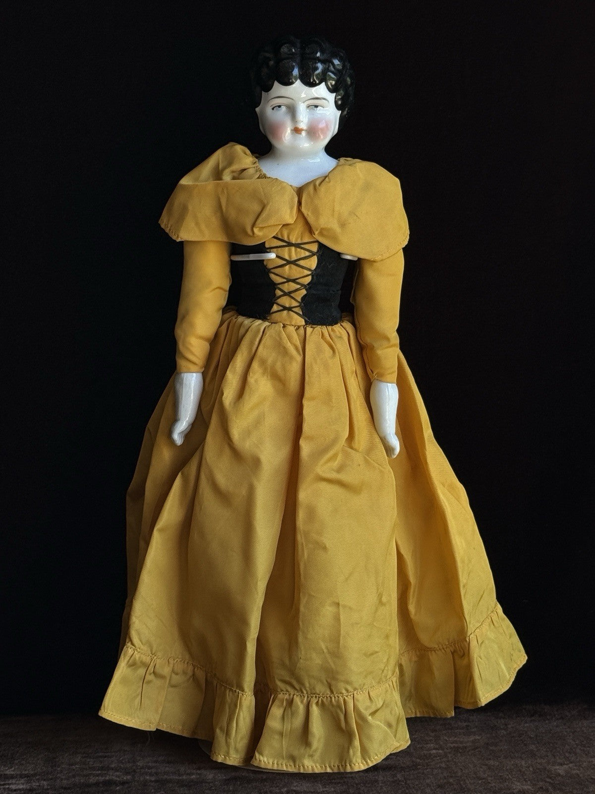 Antique German 17” Bawo & Dotter Brunette China Head Doll
