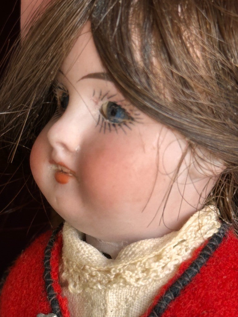 Antique German 8” Gebrüder Kuhnlenz 44-10 Bisque Head Doll