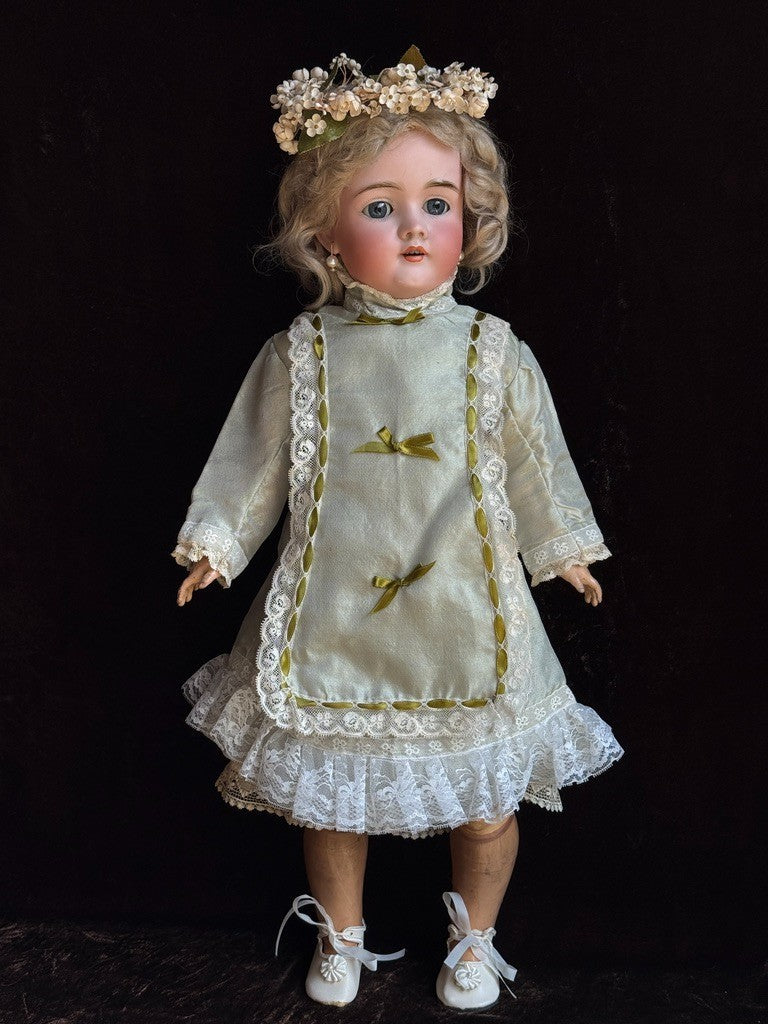 Antique German 23” Walkure Bisque Head Composition Body Doll
