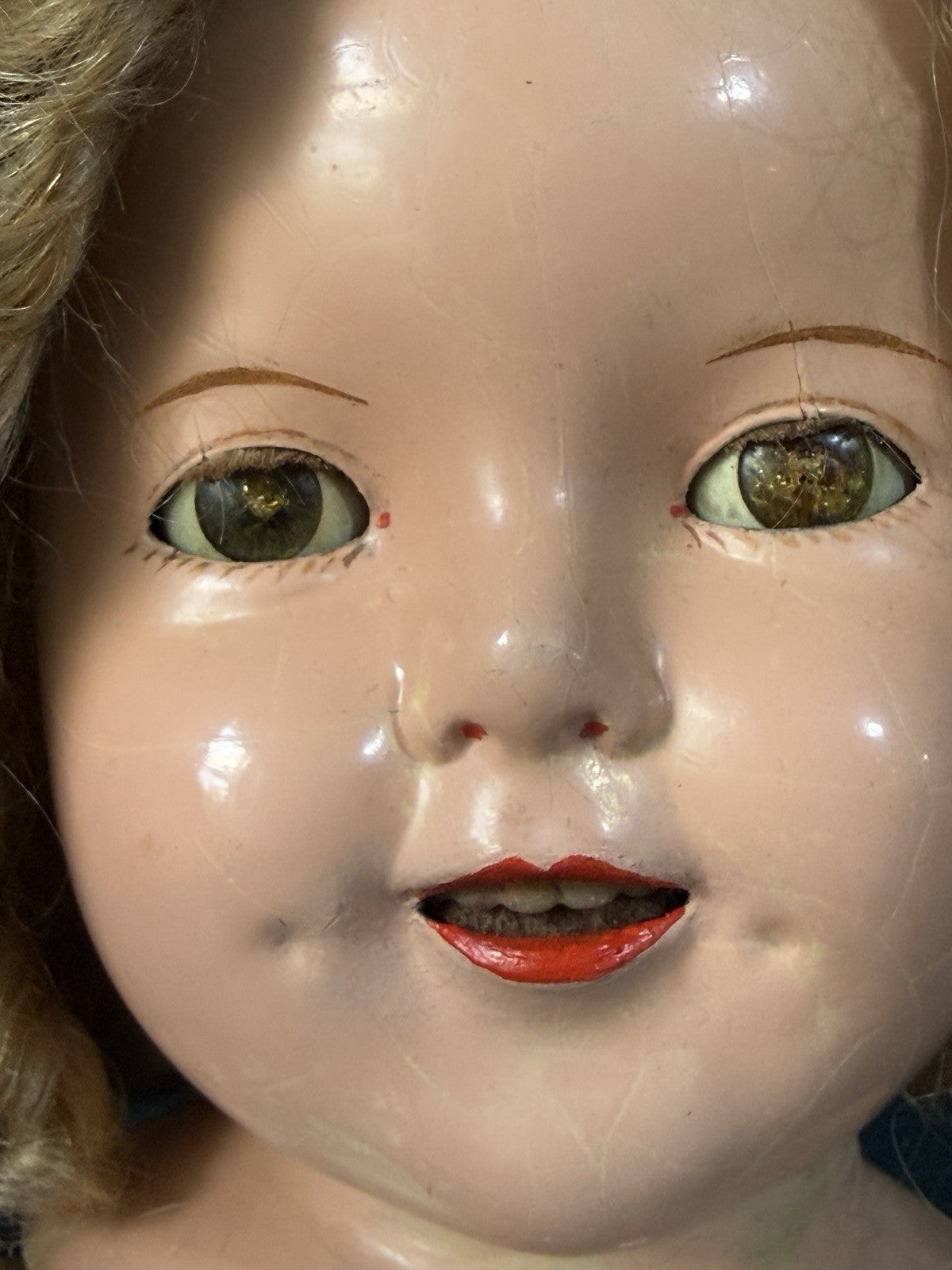 Vintage 1930’s Composition 18” Shirley Temple Doll by Ideal Company- Redressed