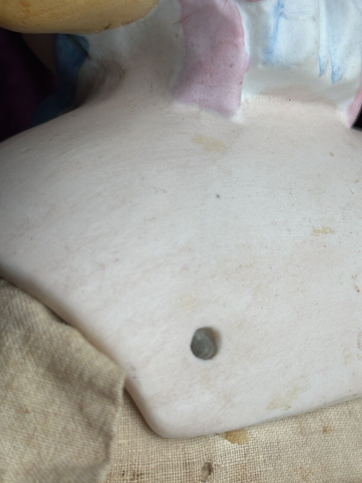 Rare Large Antique German 23” Hertwig (?) Molded Bonnet Bisque Head Parian Doll