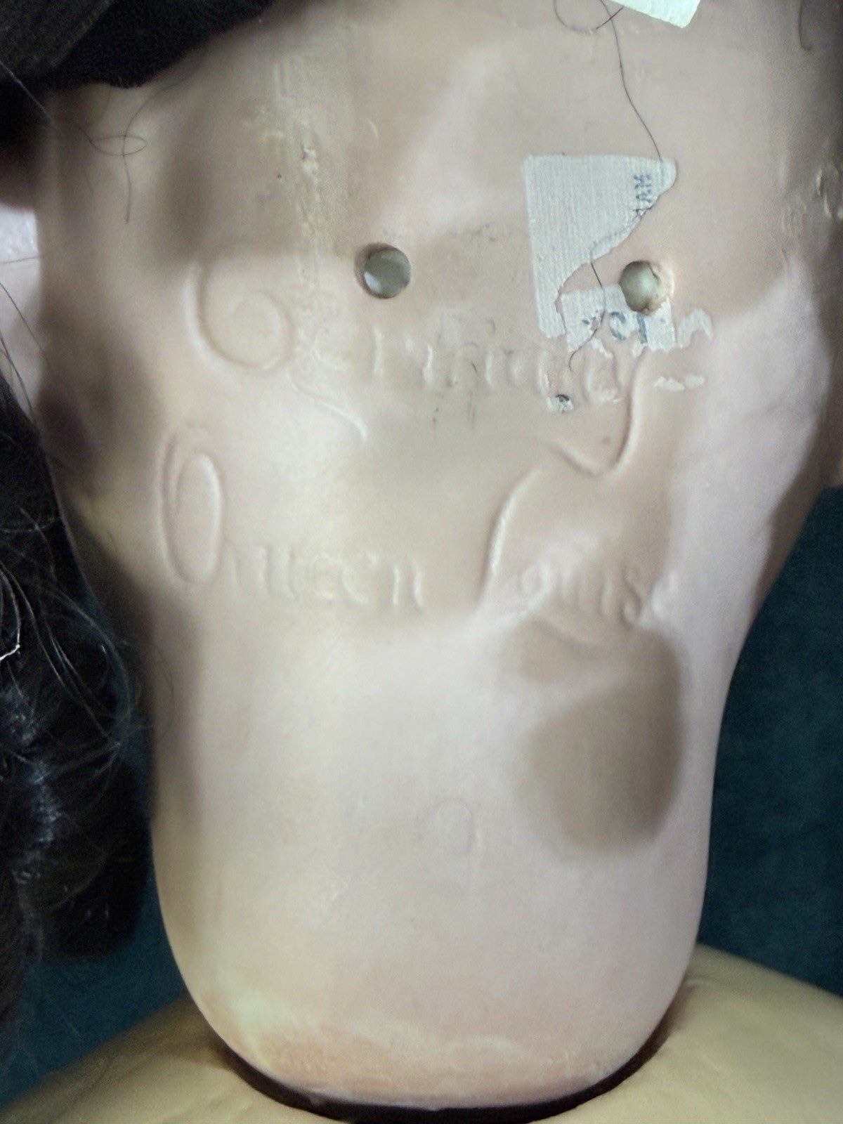 Antique German Queen Louise Doll Bisque Head Composition Body 24” Doll - Damaged