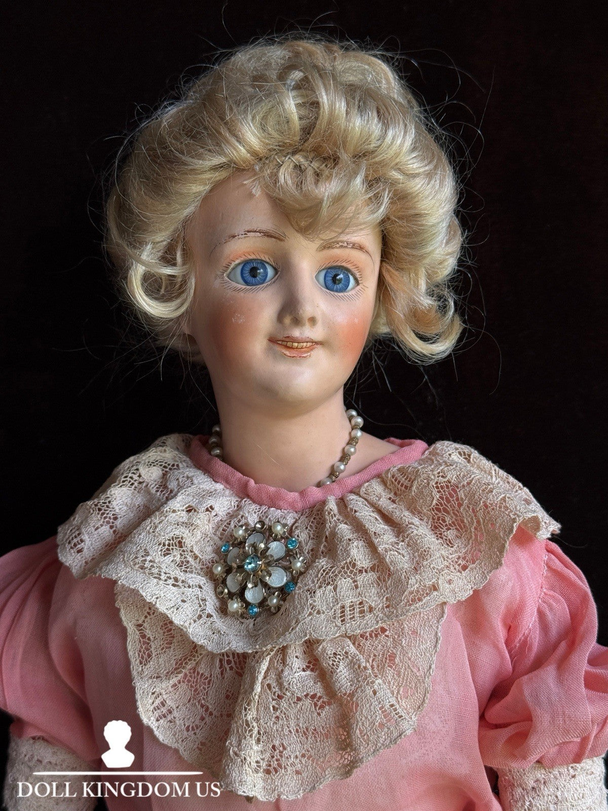 Rare 23” Antique German Cuno Otto Dressel Papier Mache Portrait Lady Doll