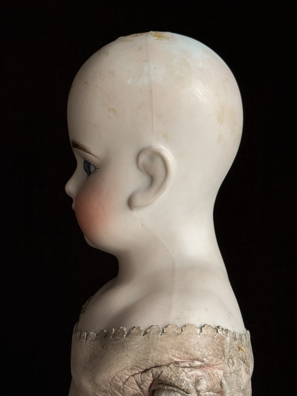 Antique German 20.5” Kling Solid Dome Bisque Shoulder Head Doll