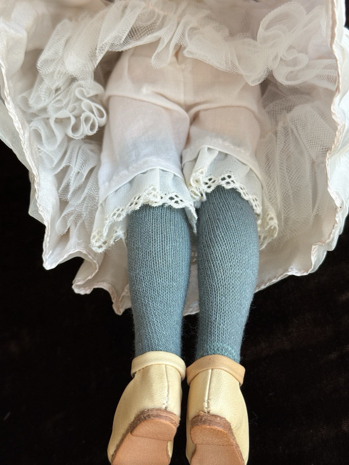 Collectible 12” John Wright UFDC Abigail Felt Girl Doll with Certificate