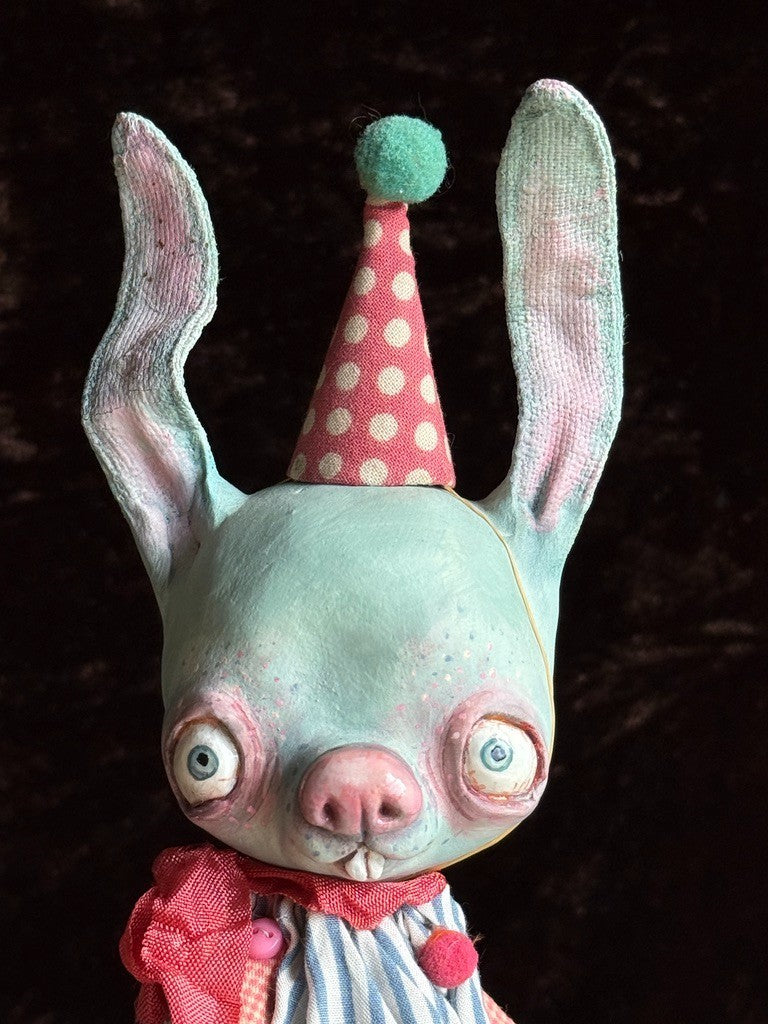 OOAK Russian Kardenchiki Artist Karina Burkatskaya 9.25" Bunny Monster Art Doll