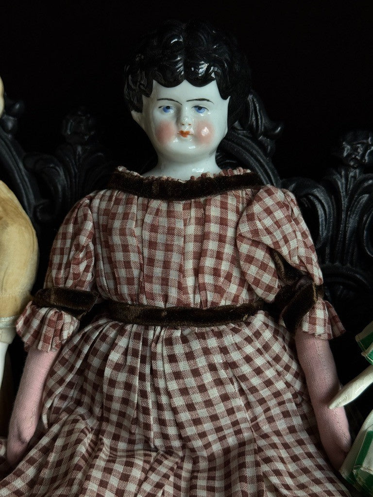 Lot of 3 Antique German Lowbrow China Head Dolls