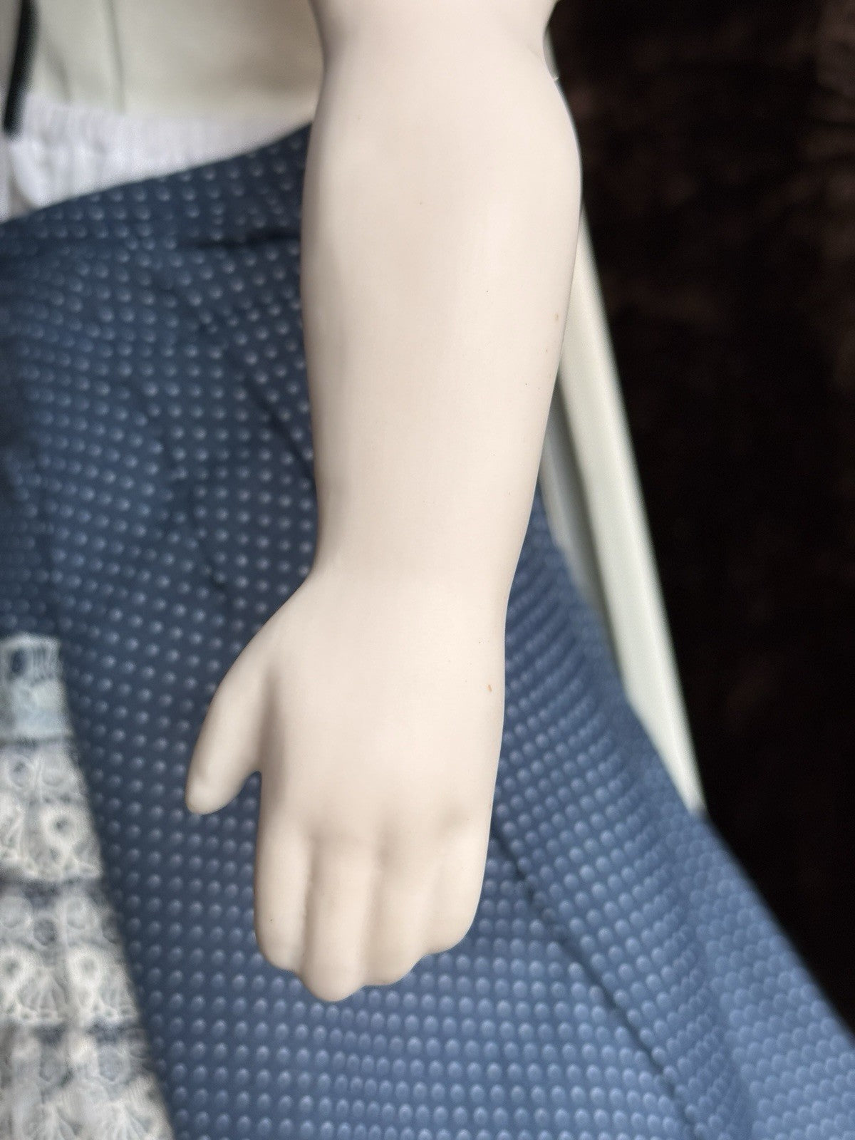 Vintage 22” Reproduction of Antique German Flat Top China Doll