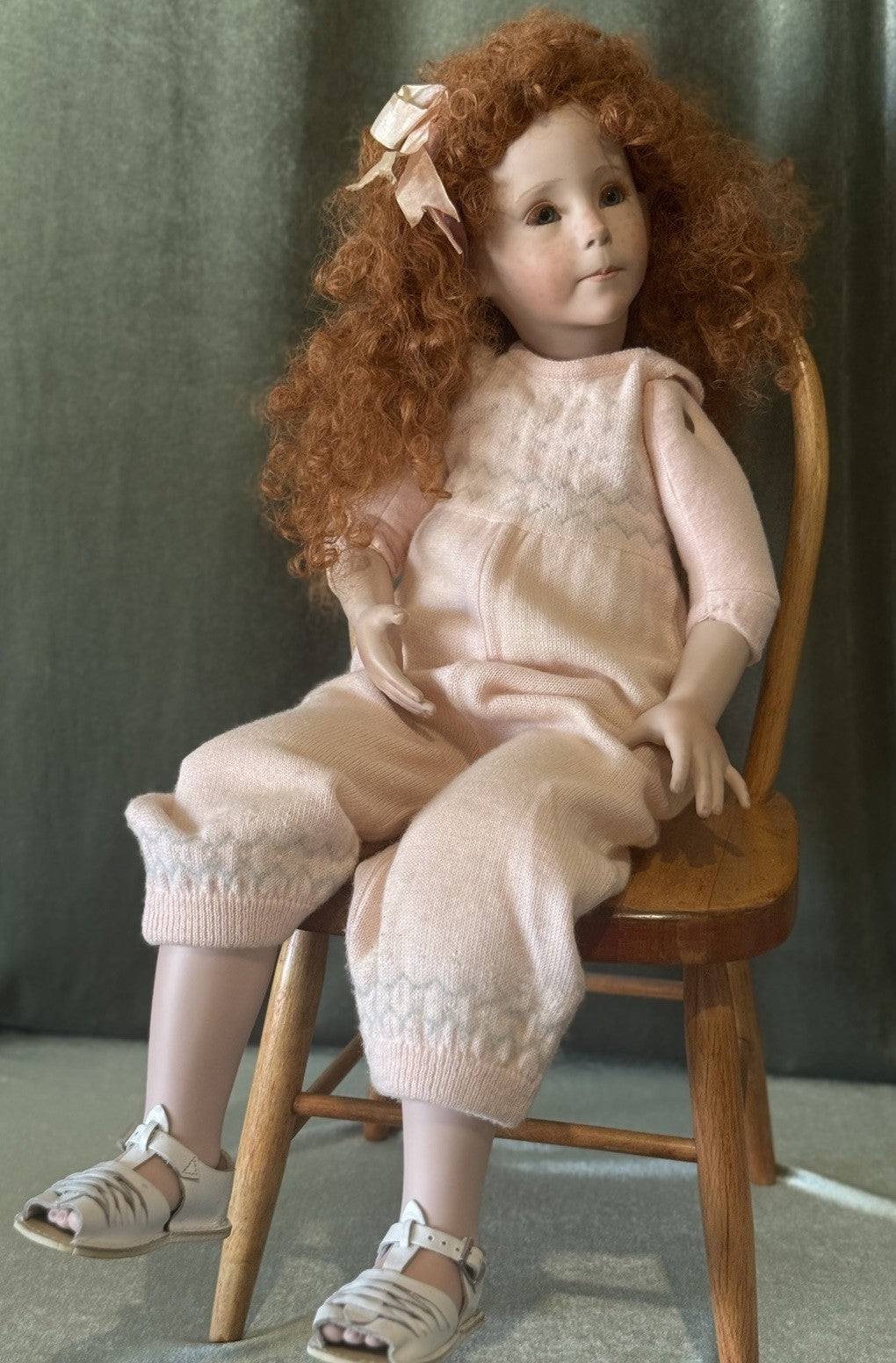 Artist Reproduction Of “Hilary” by Dianna Effner 28” Porcelain Doll Cloth Body